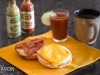 bacon, egg, and cheese breakfast sandwich